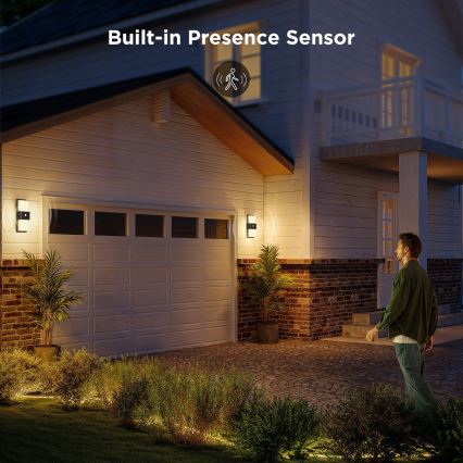 Govee - LED RGBIC Aplique de pared exterior regulable con sensor MATTER LED/230V IP65 2700-6500K Wi-Fi