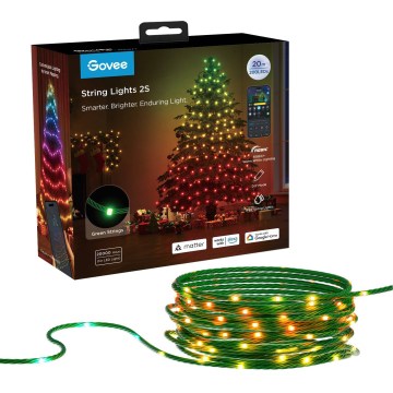 Govee - LED RGBICW Cadena de luces navideñas para exterior 2700-6500K 20m Wi-Fi Matter IP65