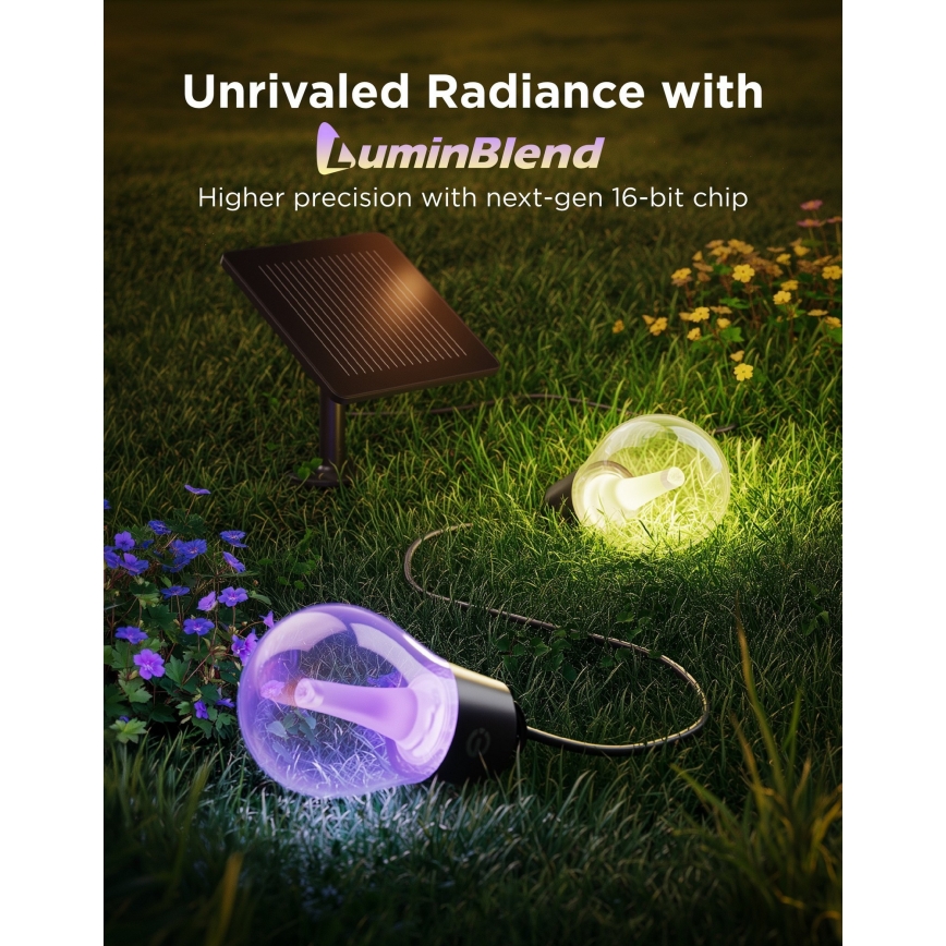 Govee - LED RGBICW Guirnalda solar 8xLED/6W/5V Wi-Fi Matter IP67