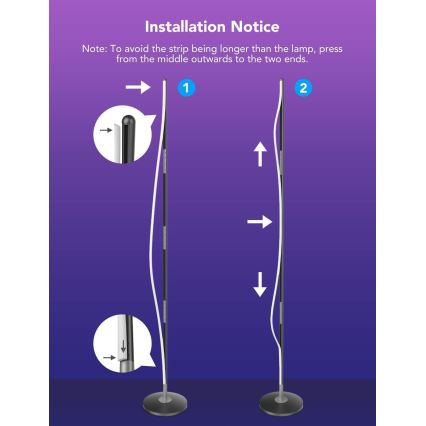 Govee - Lámpara de pie regulable LED RGBW LITE MATTER LED/24W/230V Wi-Fi 36 cm