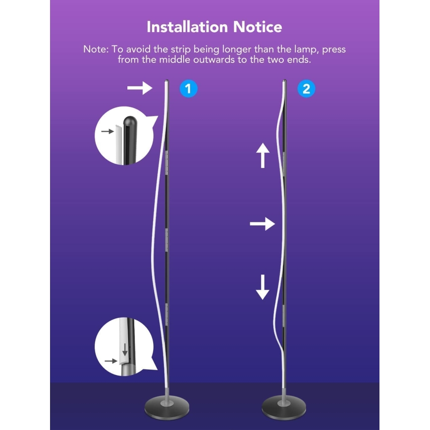 Govee - Lámpara de pie regulable LED RGBW LITE MATTER LED/24W/230V Wi-Fi 36 cm