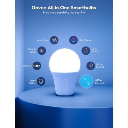 Govee - LED RGBWW bombilla regulable Smart MATTER E27/12W/230V 2700-6500K Wi-Fi