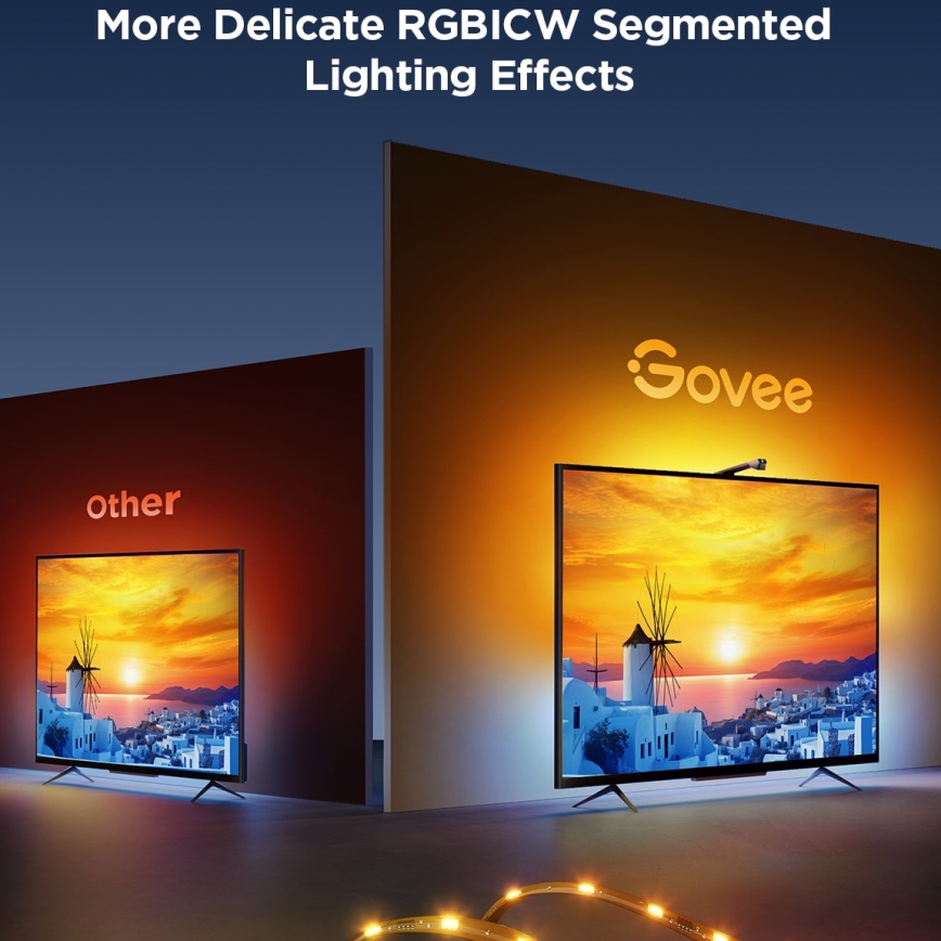 Govee - Luz de fondo para TV 3 Lite TV de 40-50 SMART LED RGBICW Wi-Fi IP67 + control remoto