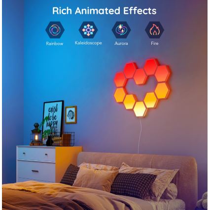 Govee - SET DE 10 paneles LED RGB regulables LED/36W/230V Wi-Fi