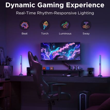 Govee - Paneles de iluminación Smart RGBIC Gaming Pro con Matter y Wi-Fi