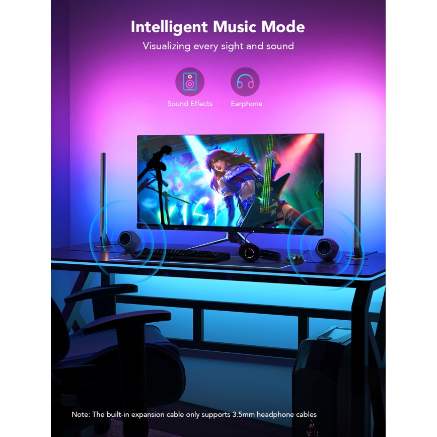 Govee - Paneles LED Gaming WiFi inteligentes + Controlador Smart Dual blanco Wi‑Fi
