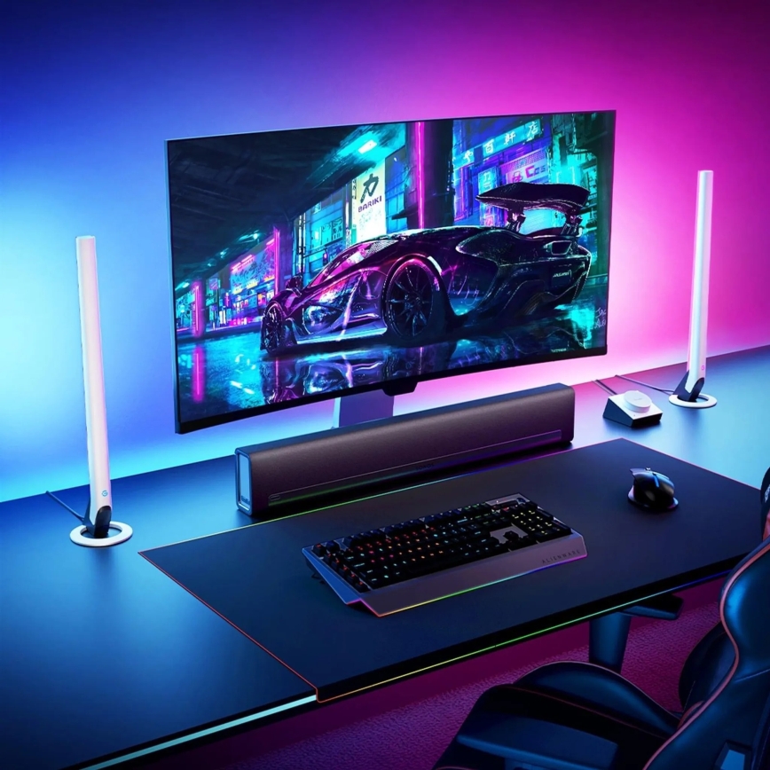 Govee - Pack de 2 paneles Smart Gaming Wi-Fi LED RGBIC + Smart Dual blanco + mando a distancia