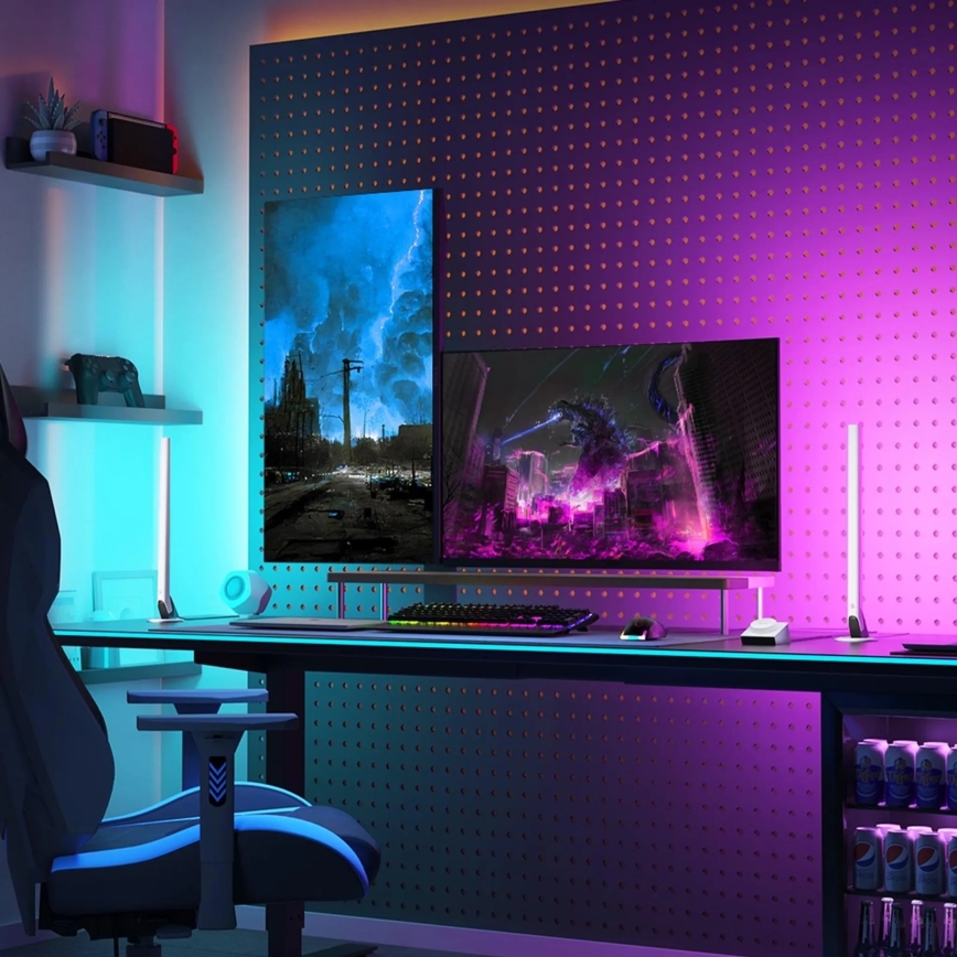 Govee - Pack de 2 paneles Smart Gaming Wi-Fi LED RGBIC + Smart Dual blanco + mando a distancia