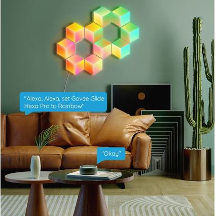Govee - SET 10x Lámpara LED Glide Hexa Pro LED Inteligente RGBIC Wi-Fi