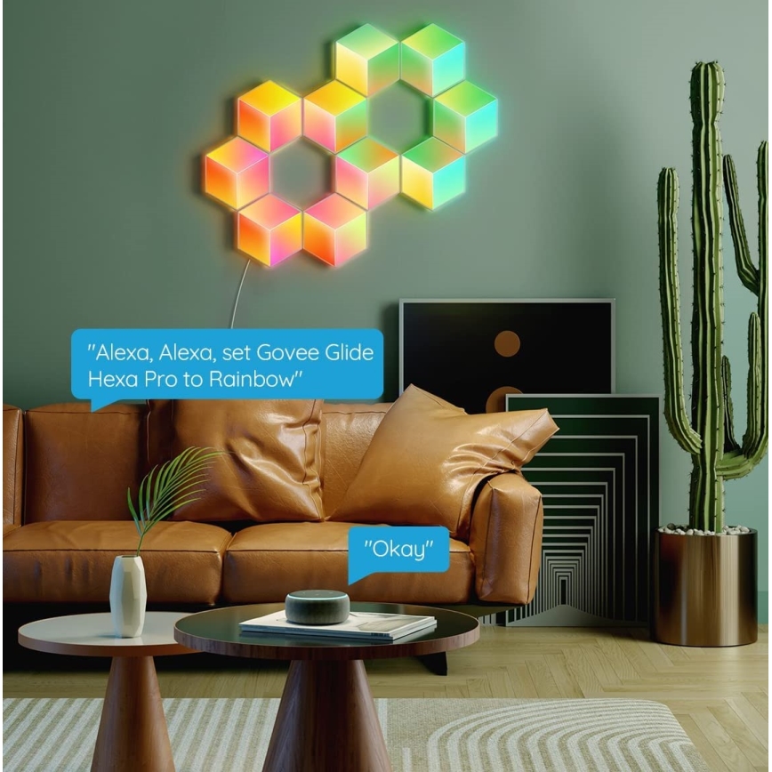 Govee - SET 10x Lámpara LED Glide Hexa Pro LED Inteligente RGBIC Wi-Fi