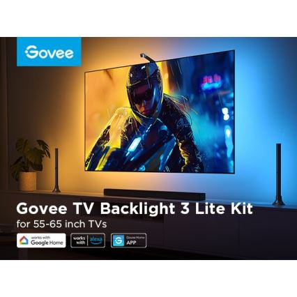 Govee - SET 2x Iluminación trasera TV 55-65 Iluminación LED SMART RGBICW Wi-Fi