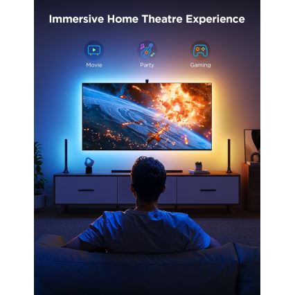 Govee - SET 2x Iluminación trasera TV 55-65 Iluminación LED SMART RGBICW Wi-Fi