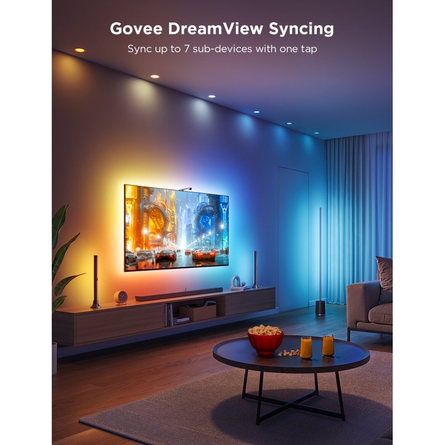 Govee - SET 2x Iluminación trasera TV 55-65 Iluminación LED SMART RGBICW Wi-Fi