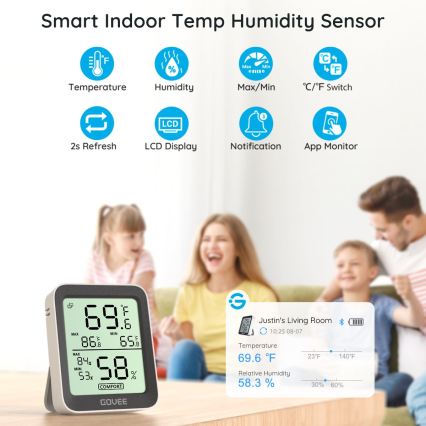 Govee - Termómetro e higrómetro con pantalla 2xAAA