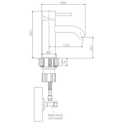 Grifo de lavabo ANHOLT 15,6 cm cromo brillante