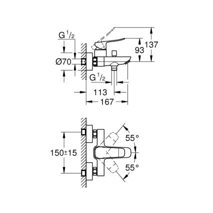 GROHE 1018722430 - Grifo de bañera DICE negro