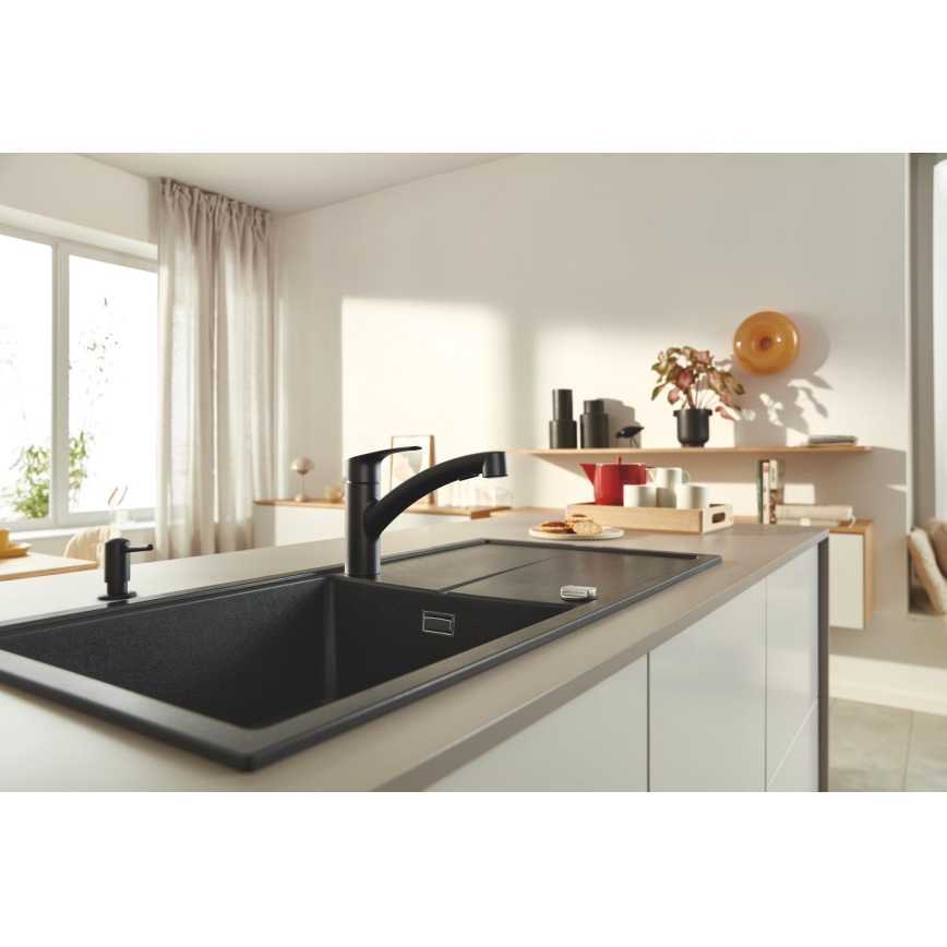 GROHE 1021652430 - Dispensador de jabón líquido CONTEMPORARY 500 ml negro