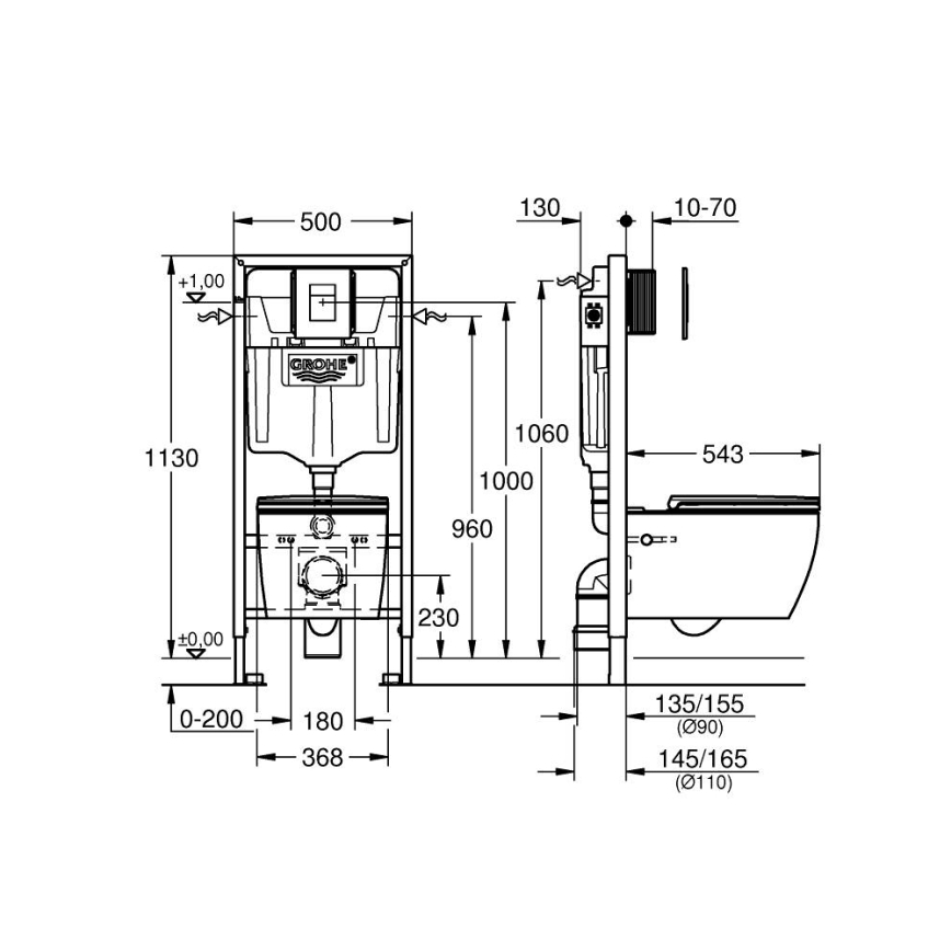 GROHE 103847SH00 - Kit 5 en 1 SOLIDO 1,13 m blanco duradero