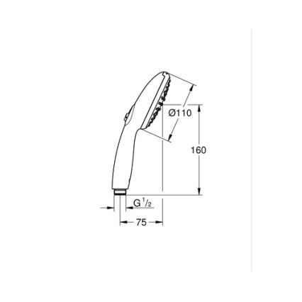 GROHE 1053152431 - Ducha de mano VITALIO START 110 600 mm negra