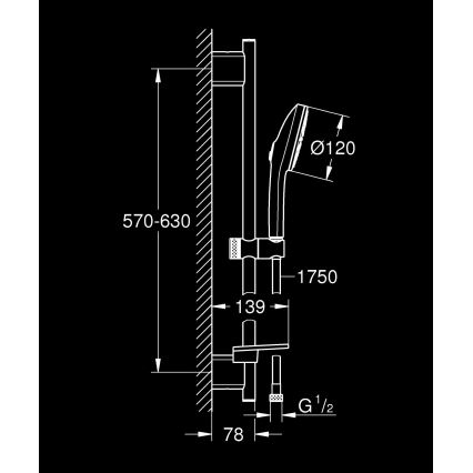 GROHE 134866AL00 - Conjunto de ducha VITALIO JOY+ 120 mm grafito