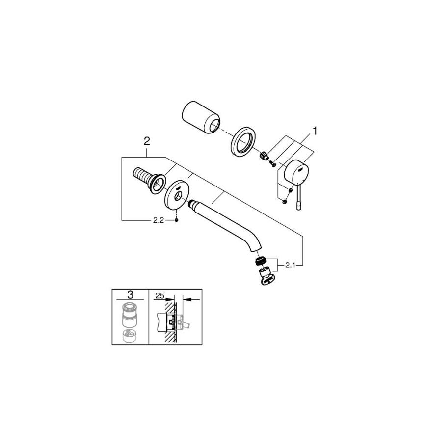 GROHE 19408DC1 - Grifo de lavabo ESSENCE 183 mm acero inoxidable