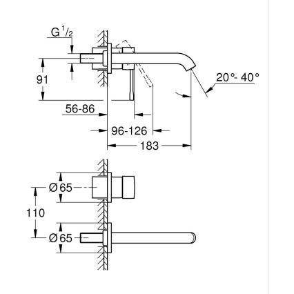 GROHE 19408DC1 - Grifo de lavabo ESSENCE 183 mm acero inoxidable