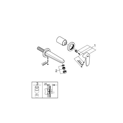 GROHE 19573002 - Grifo de lavabo para 2 orificios EURODISC COSMOPOLITAN 11x17 cm, acabado cromado