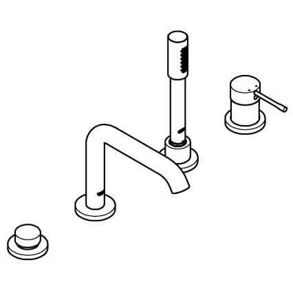 GROHE 19578DL1 - Conjunto para bañera de 4 agujeros ESSENCE, acabado en bronce