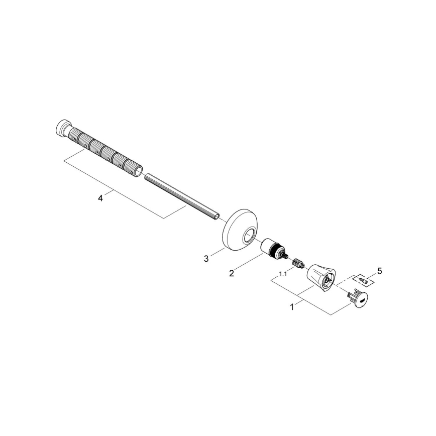 GROHE 19806001 - Pieza superior para válvula empotrada COSTA L 20-200 mm, cromo brillante