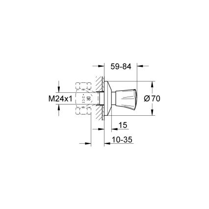 GROHE 19855001 - Pieza superior para válvula empotrada COSTA L 10-35 mm, acabado cromado brillante