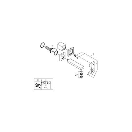 GROHE 19895000 - Grifo de lavabo para 2 orificios EUROCUBE 171 mm cromo brillante