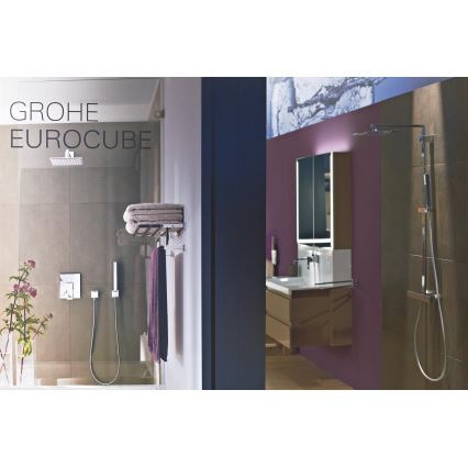 GROHE 19895000 - Grifo de lavabo para 2 orificios EUROCUBE 171 mm cromo brillante