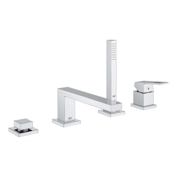 GROHE 19897001 - Grifo de bañera de cuatro orificios EUROCUBE, acabado en cromo brillante