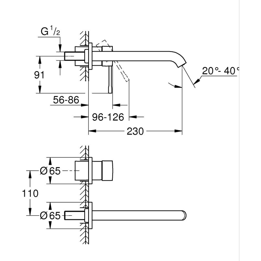 GROHE 19967DC1 - Grifo monomando para lavabo ESSENCE de 230 mm en acero inoxidable