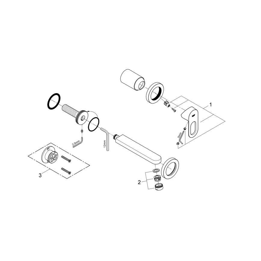 GROHE 20289000 - Grifo para lavabo de dos orificios BAULOOP 110 mm cromo brillante