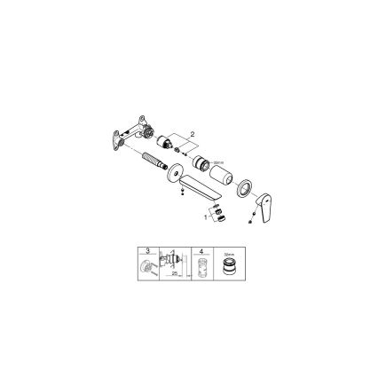 GROHE 20474001 - Grifo de lavabo para instalación empotrada 177 mm cromo brillante