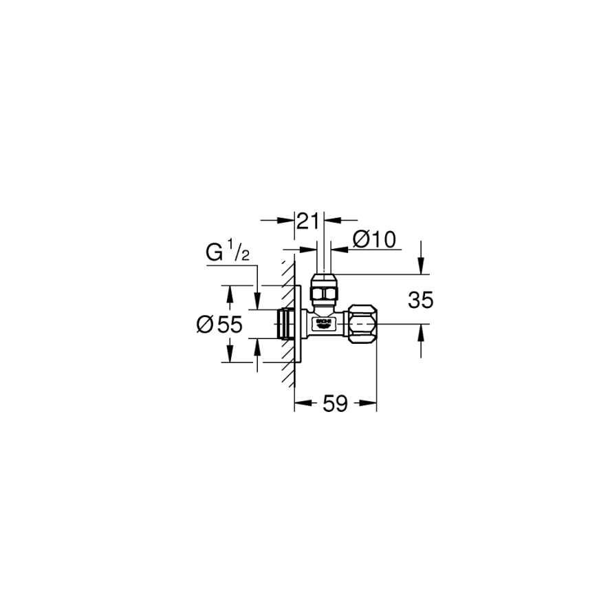GROHE 22023000 - Válvula angular DN 15 cromado brillante
