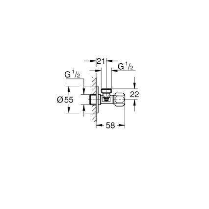 GROHE 22025000 - Válvula angular UNIVERSAL DN 15 cromo brillante