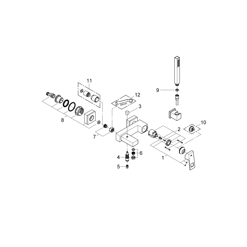 GROHE 23141000 - Grifo de bañera EUROCUBE DN 15 cromo brillante