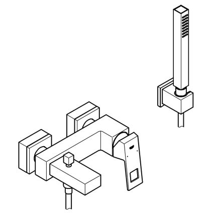 GROHE 23141000 - Grifo de bañera EUROCUBE DN 15 cromo brillante