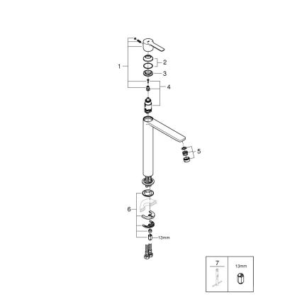GROHE 23405AL1 - Grifo de lavabo LINEARE tamaño XL grafito