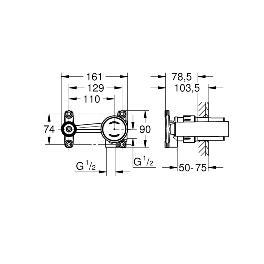 GROHE 23429000 - Cuerpo empotrado monomando DN 15 de latón