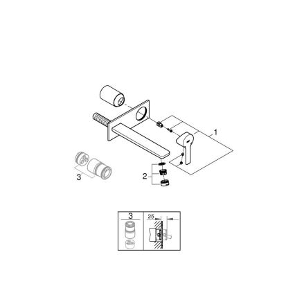 GROHE 23444AL1 - Grifo de lavabo para instalación empotrada LINEARE 207 mm grafito
