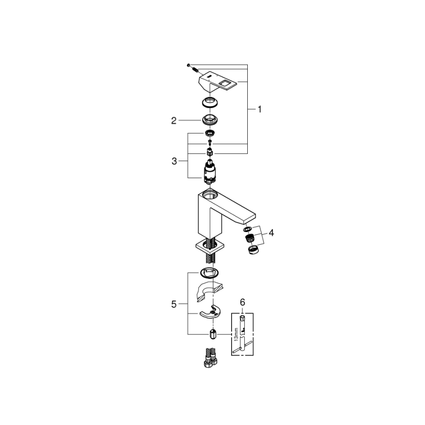 GROHE 23446000 - Grifo para lavabo EUROCUBE DN 15 cromo brillante