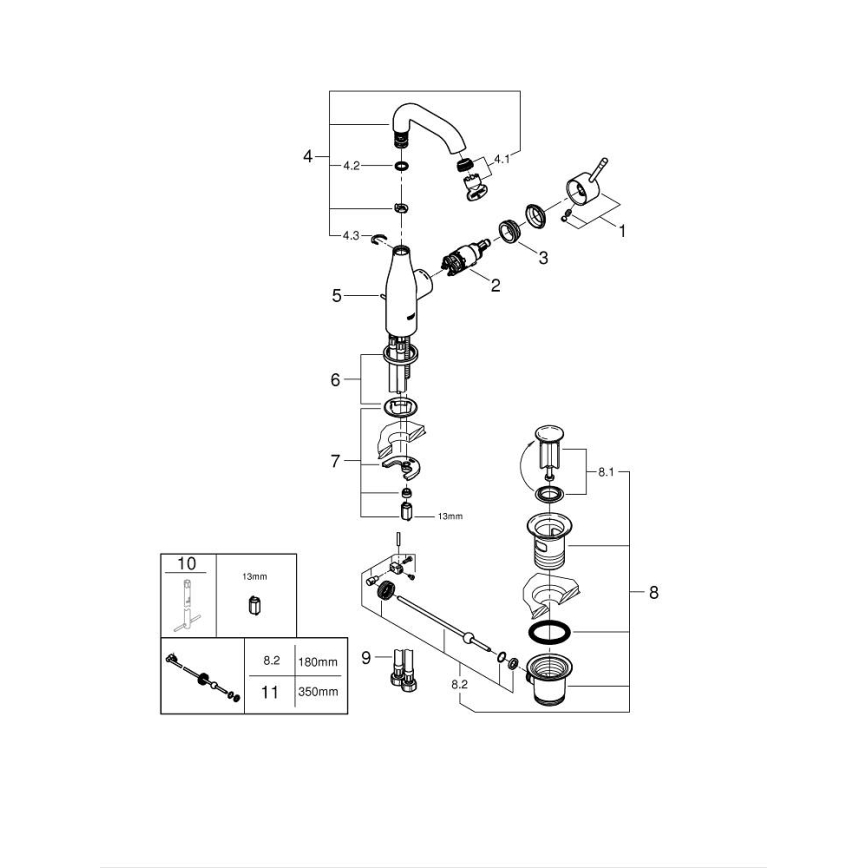 GROHE 23462AL1 - Grifo de lavabo ESSENCE tamaño M grafito