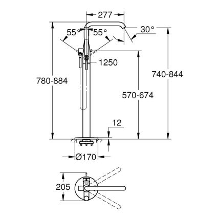 GROHE 23491001 - Grifo de bañera ESSENCE 277 mm cromo brillante