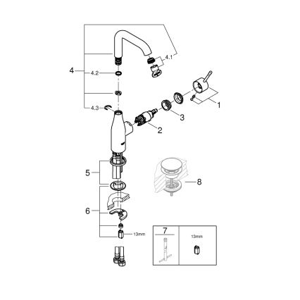 GROHE 23541001 - Grifo para lavabo ESSENCE DN 15 cromado brillante