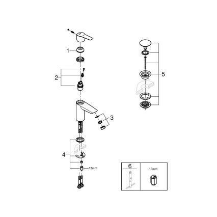 GROHE 23551002 - Grifo para lavabo START, tamaño S, acabado cromo brillante