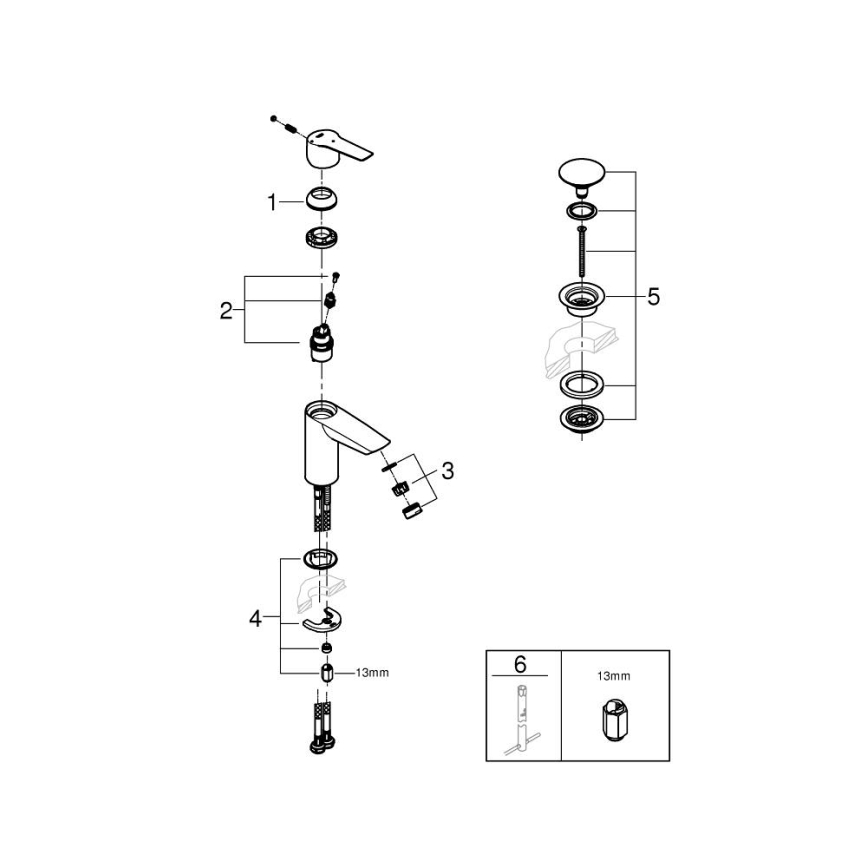 GROHE 235512432 - Grifo para lavabo START, tamaño S, color negro