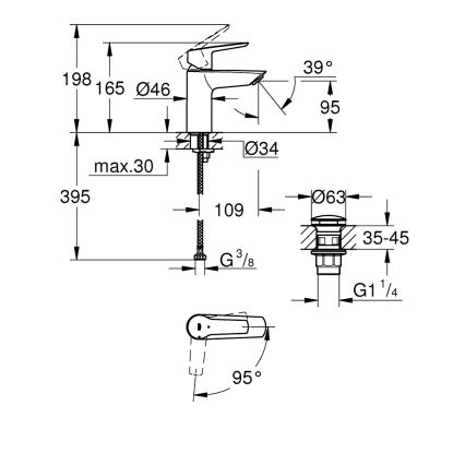 GROHE 235512432 - Grifo para lavabo START, tamaño S, color negro